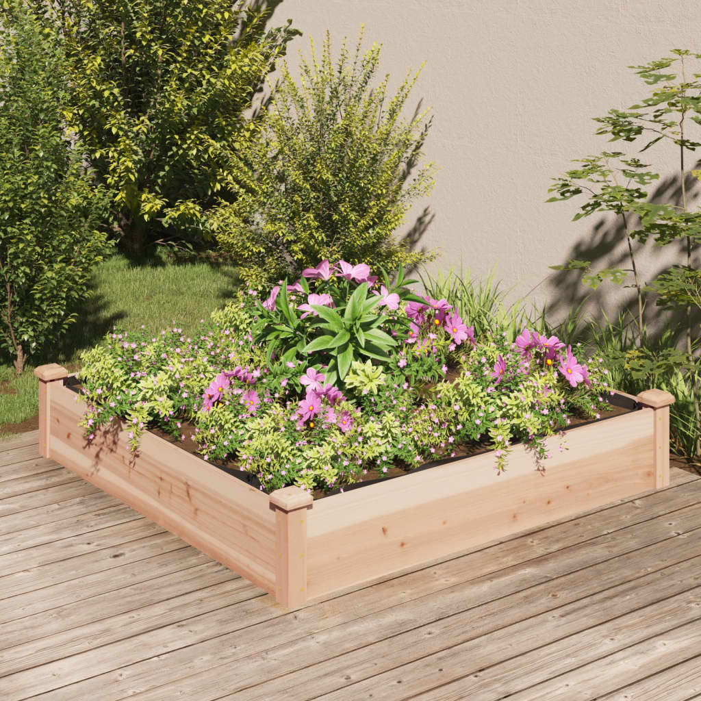 vidaXL Lit surélevé de jardin doublure 120x120x25 cm bois massif sapin