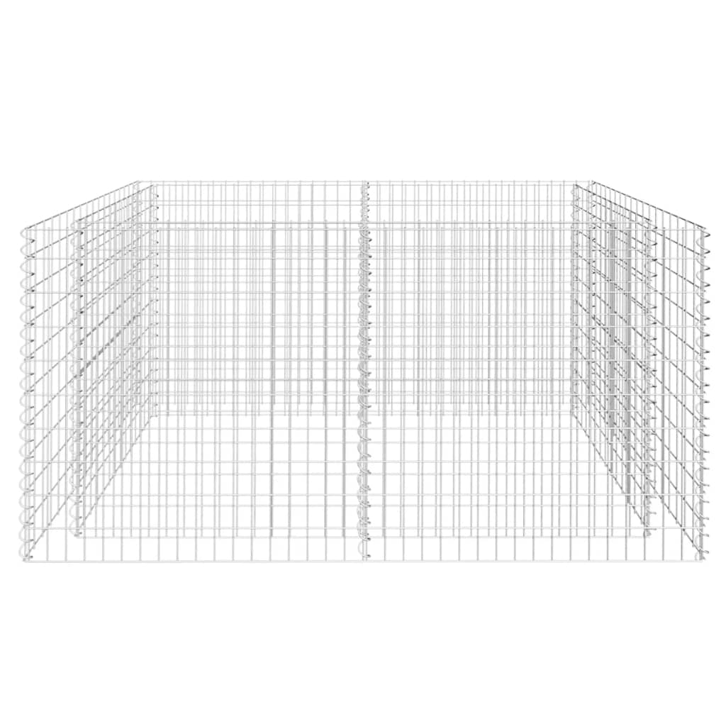 vidaXL Lit surélevé à gabion Acier 180 x 90 x 100 cm Argenté