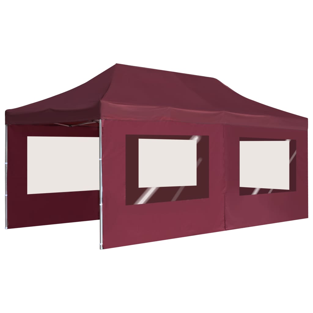 vidaXL Tente de réception pliable avec parois Aluminium 6x3 m Bordeaux