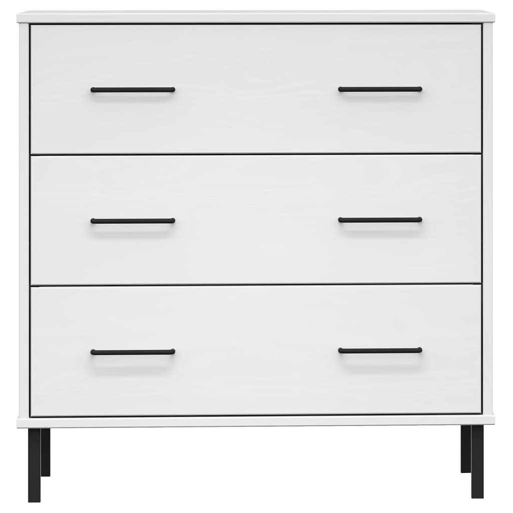 vidaXL Buffet avec 3 tiroirs Blanc 77x40x79,5 cm Bois massif OSLO