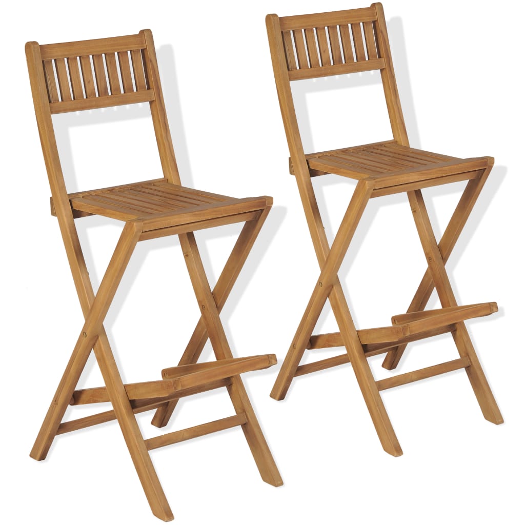 vidaXL Mobilier de bistro 3pcs et chaises pliables Bois de teck solide