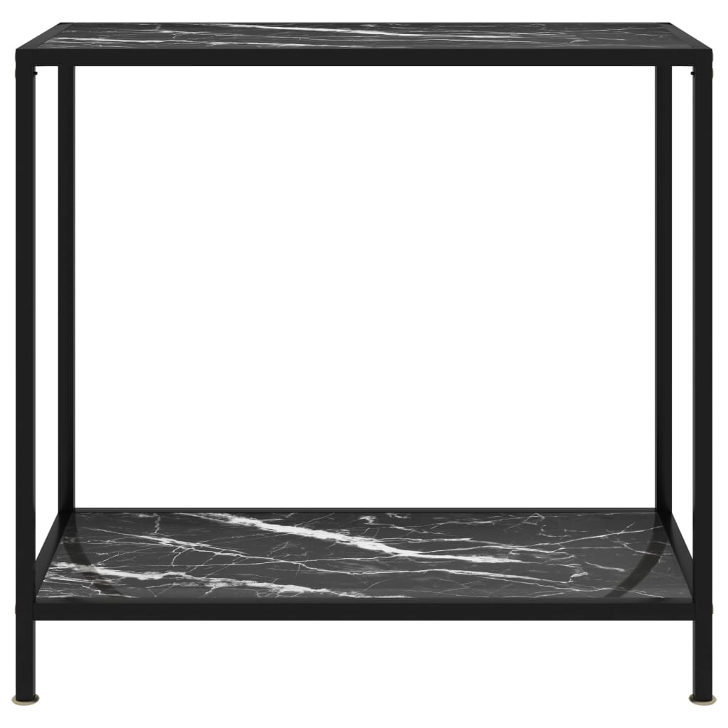 vidaXL Table console Noir 80x35x75 cm Verre trempé