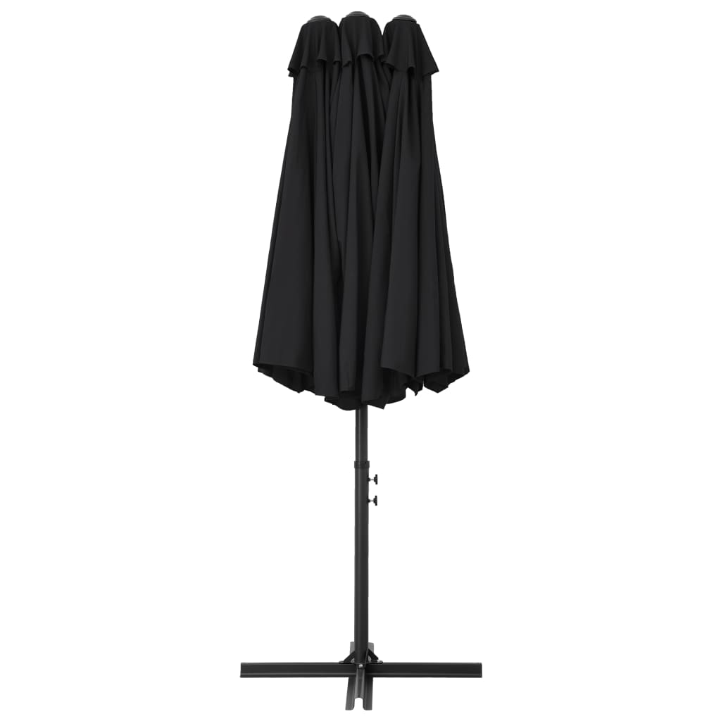 vidaXL Parasol d'extérieur et poteau en aluminium 460x270 cm Noir