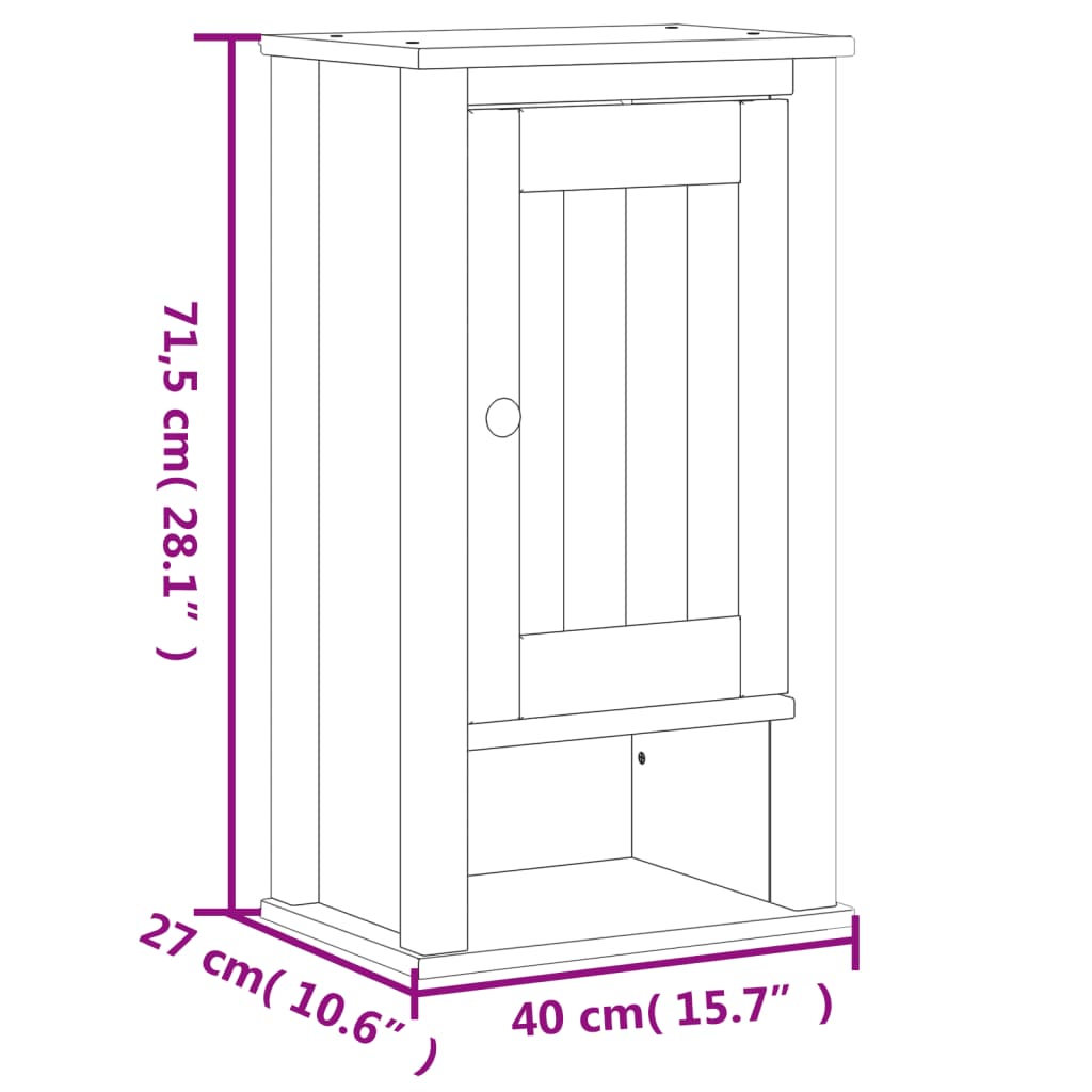 vidaXL Armoire murale de salle de bain BERG blanc bois de pin massif