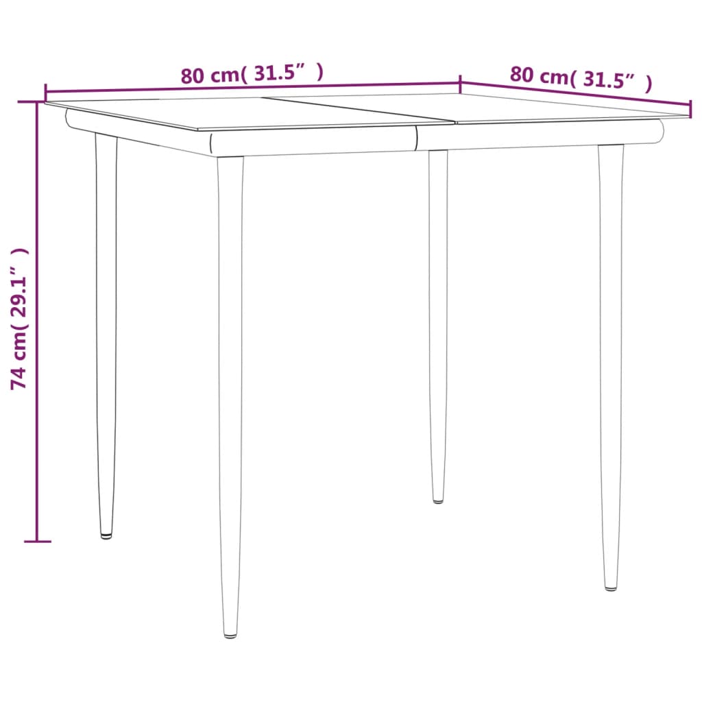 vidaXL Ensemble à manger de jardin avec coussins 3 pcs Noir