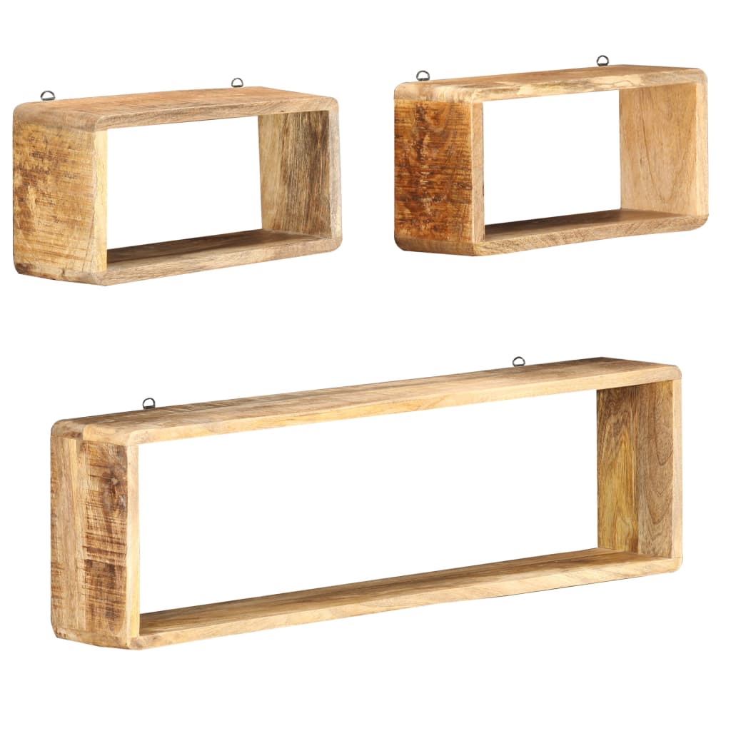 vidaXL Ensemble d'étagère cube 3 pcs bois solide de manguier