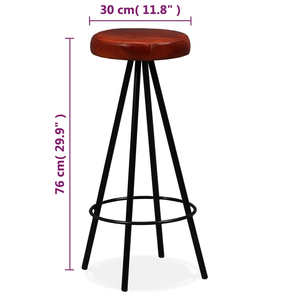 vidaXL Tabourets de bar lot de 2 cuir véritable