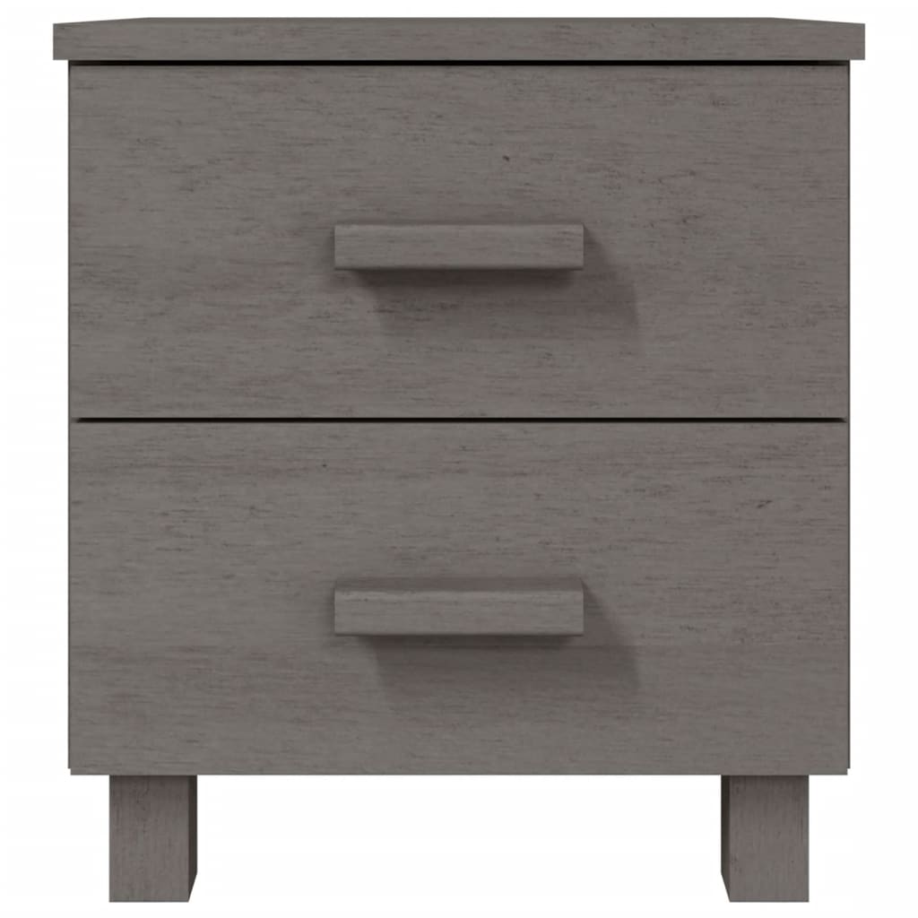 vidaXL Tables de chevet HAMAR 2pcs Gris clair 40x35x44,5cm Bois massif