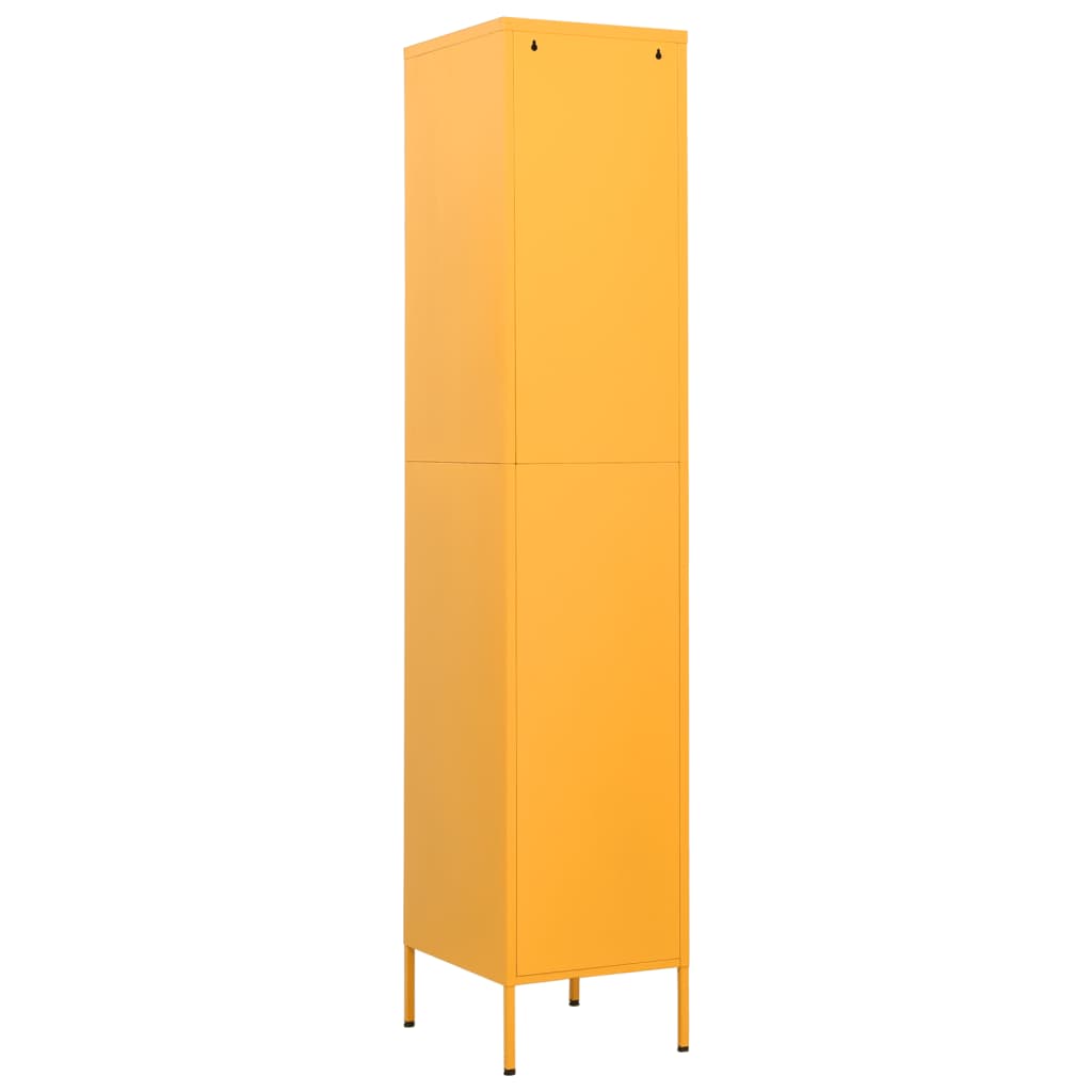 vidaXL Armoire à casiers Jaune moutarde 35x46x180 cm Acier