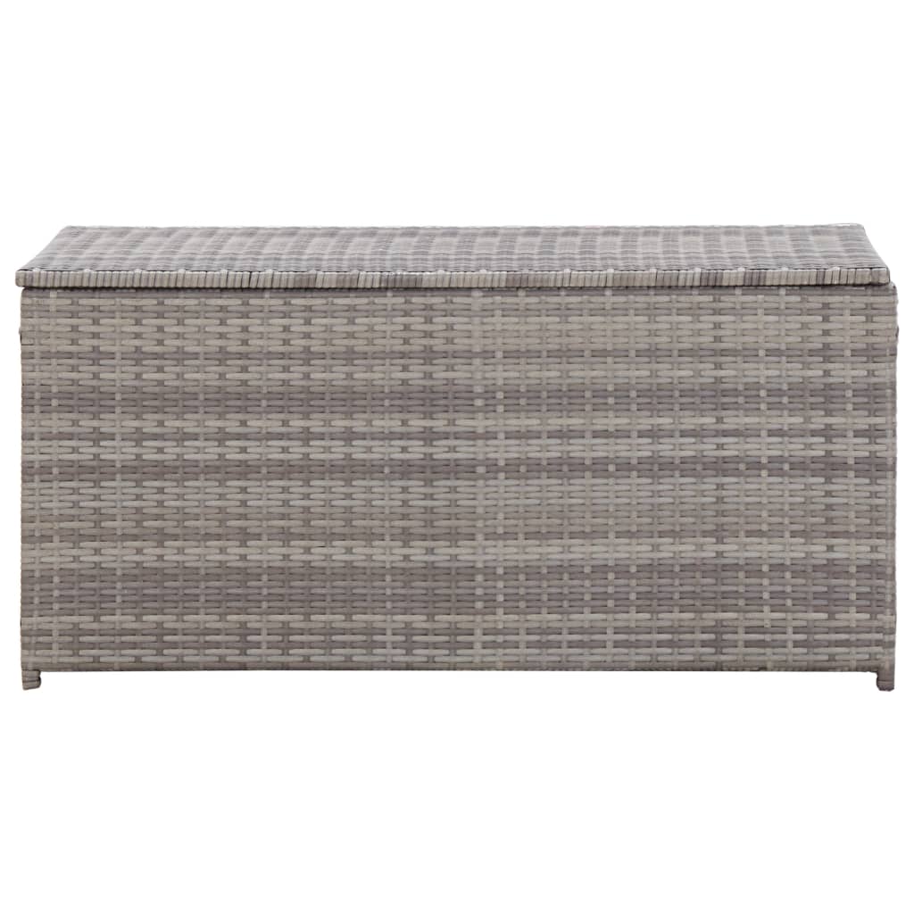 vidaXL Boîte de rangement de jardin résine tressée 100x50x50 cm gris