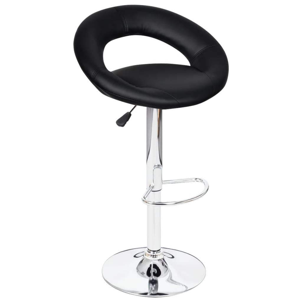 vidaXL Tabourets de bar lot de 2 noir similicuir