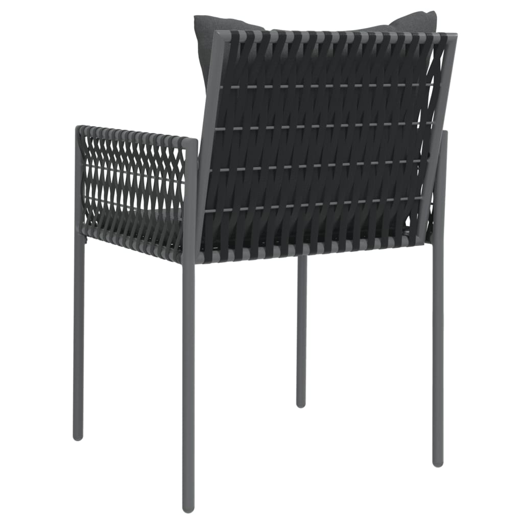 vidaXL Chaises de jardin avec coussins lot de 2 noir 54x61x83 cm rotin