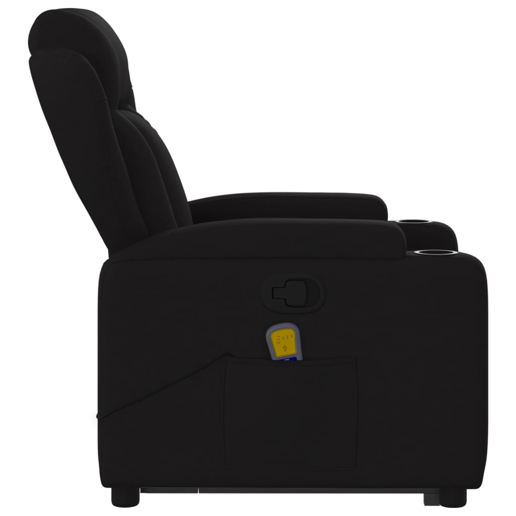 vidaXL Fauteuil inclinable de massage noir tissu