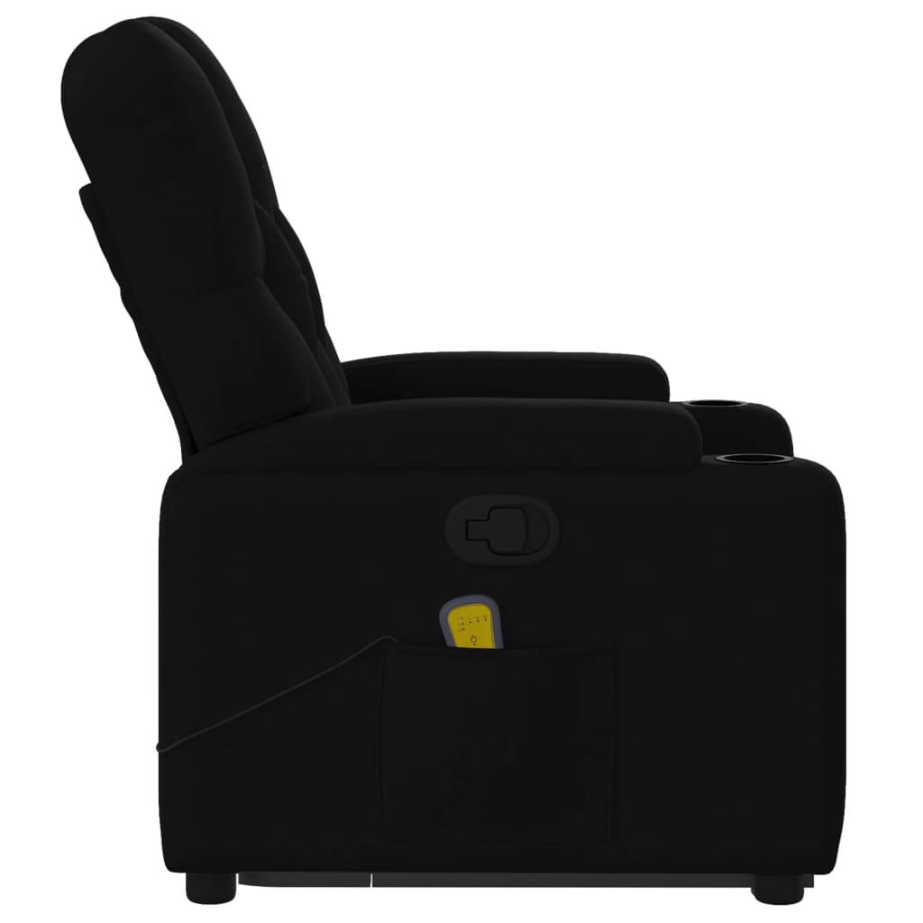 vidaXL Fauteuil inclinable de massage noir tissu