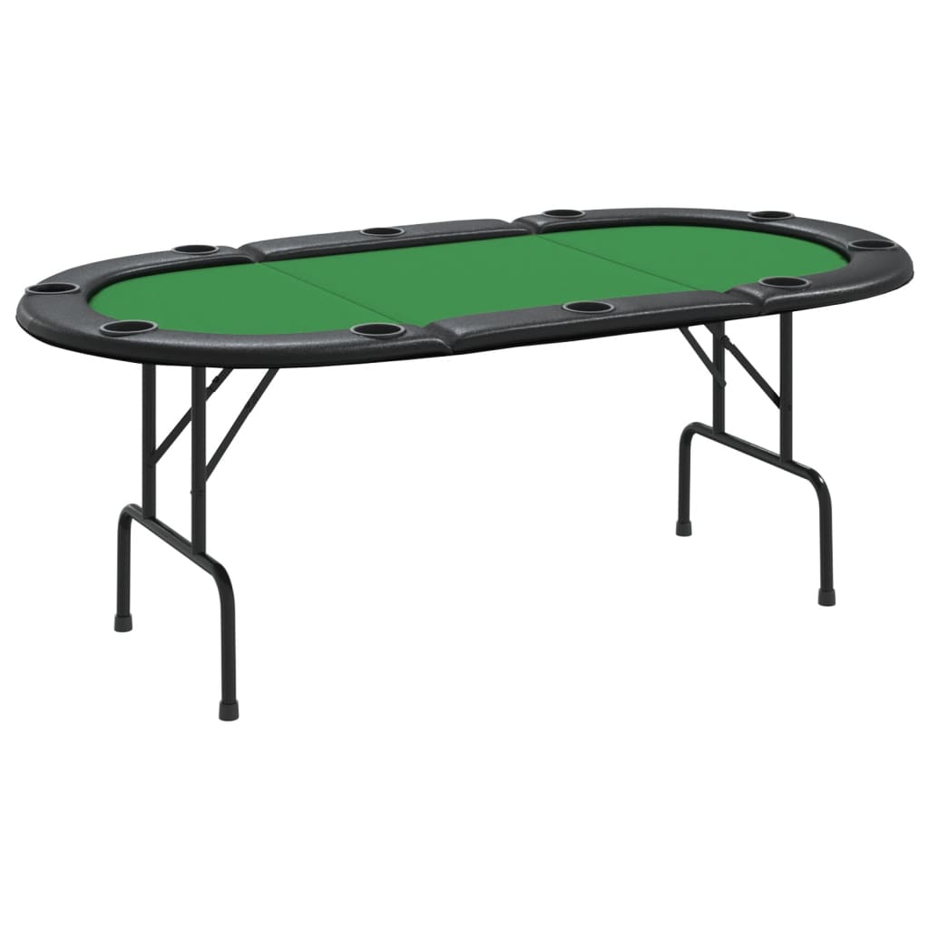 vidaXL Table de poker pliable 10 joueurs Vert 206x106x75 cm