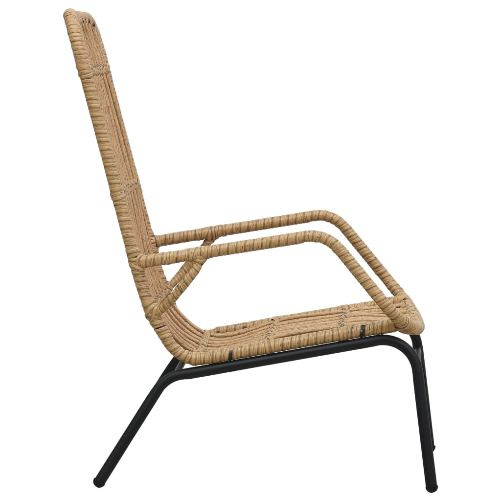 vidaXL Chaise de jardin Résine tressée Marron clair