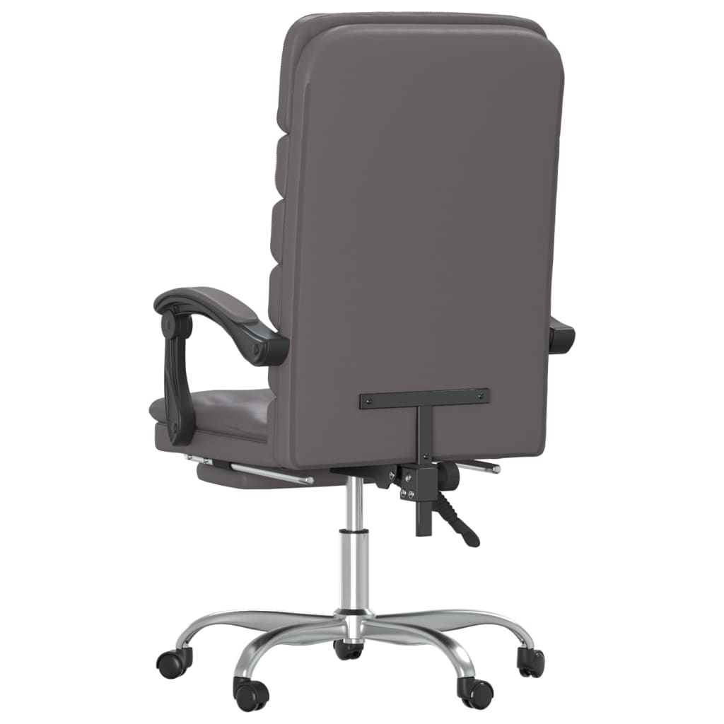 vidaXL Fauteuil de massage inclinable de bureau gris similicuir