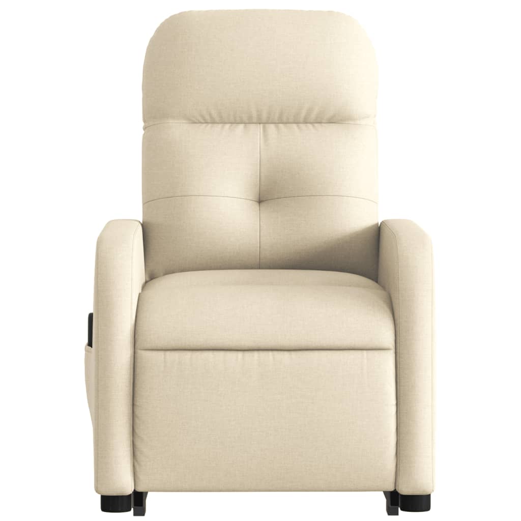 vidaXL Fauteuil inclinable de massage crème tissu