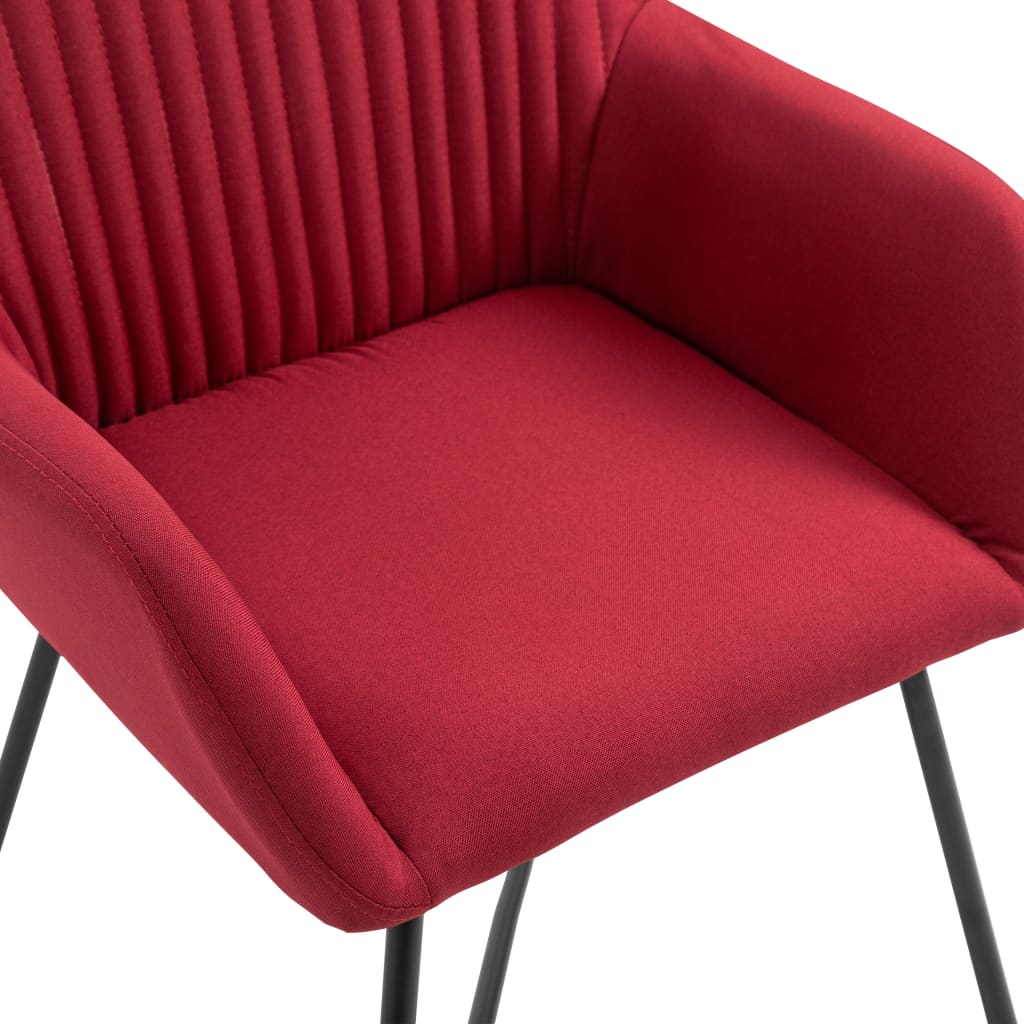 vidaXL Chaises à manger lot de 2 rouge bordeaux tissu