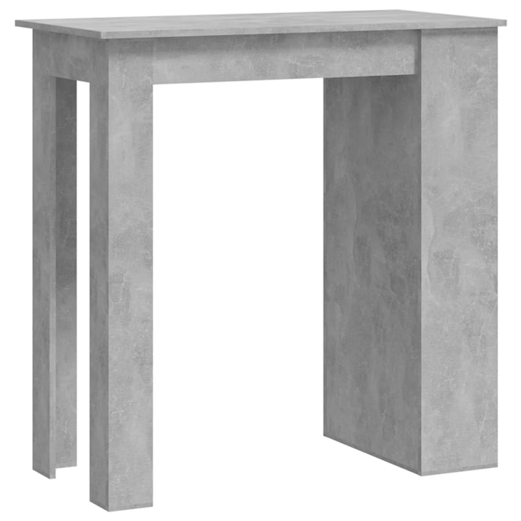 vidaXL Table de bar à étagère de rangement Gris béton 102x50x103,5 cm