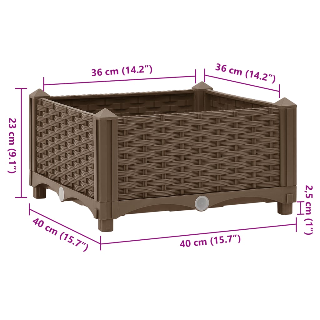 vidaXL Lit surélevé 40x40x23 cm Polypropylène