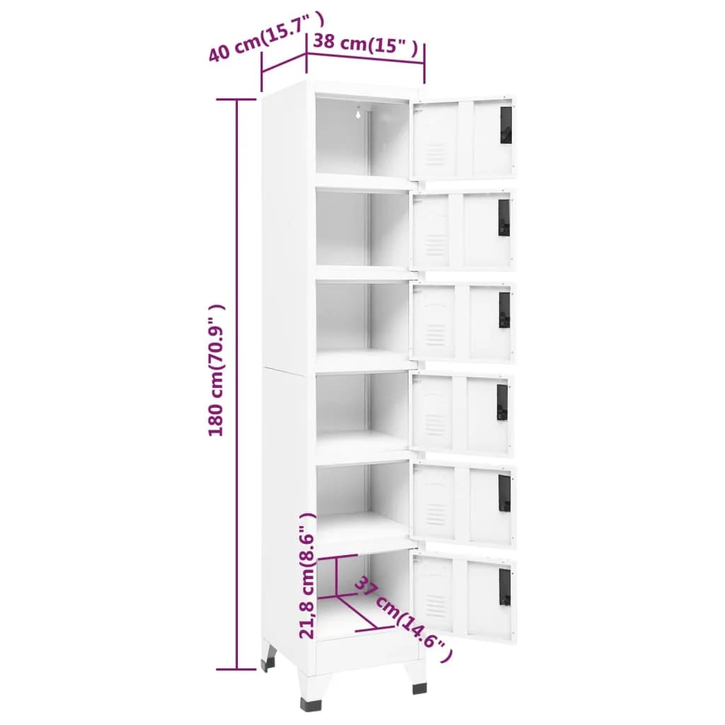 vidaXL Armoire à casiers Blanc 38x40x180 cm Acier