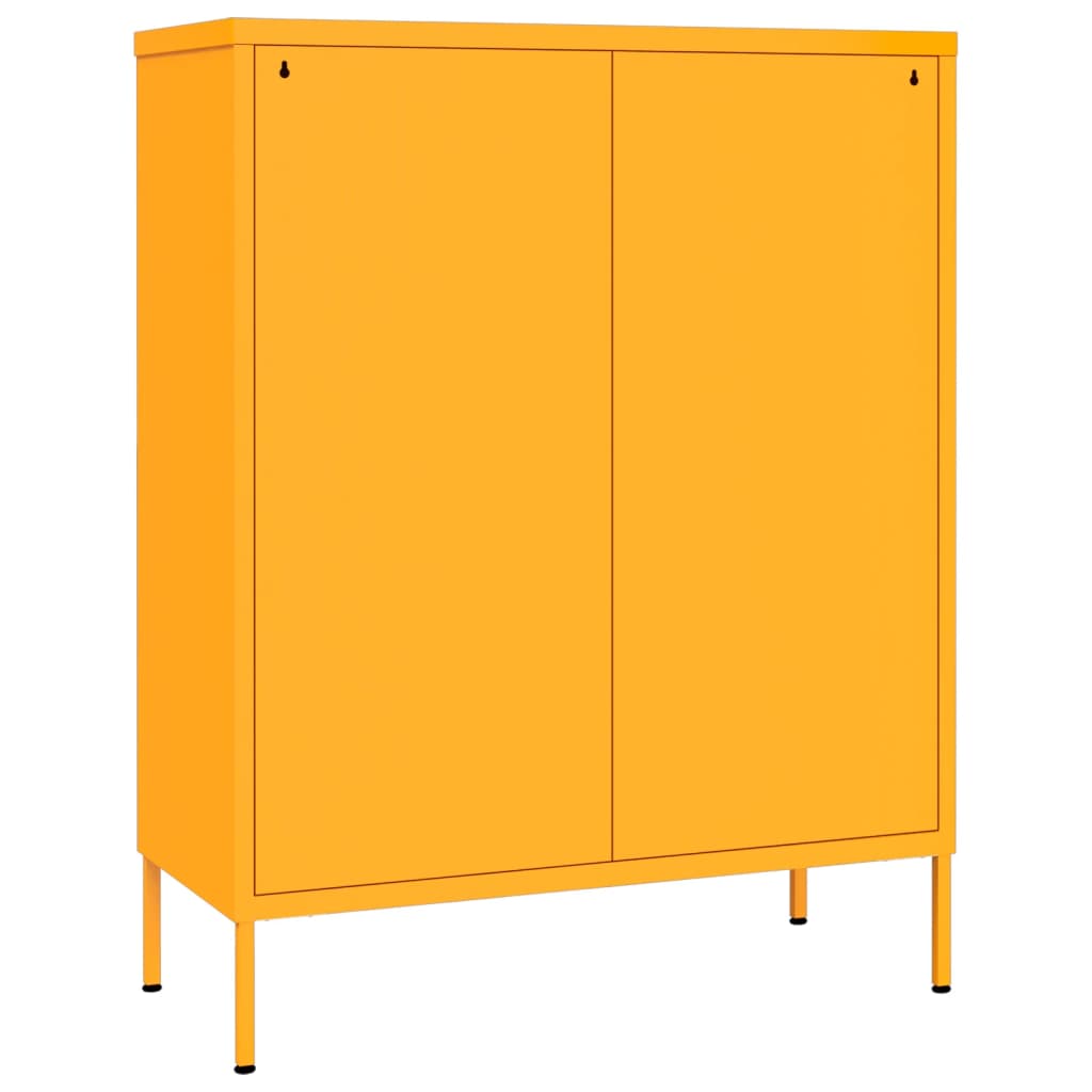 vidaXL Armoire à tiroirs Jaune moutarde 80x35x101,5 cm Acier