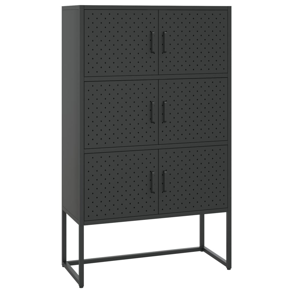 vidaXL Buffet haut Noir 80x35x135 cm Acier