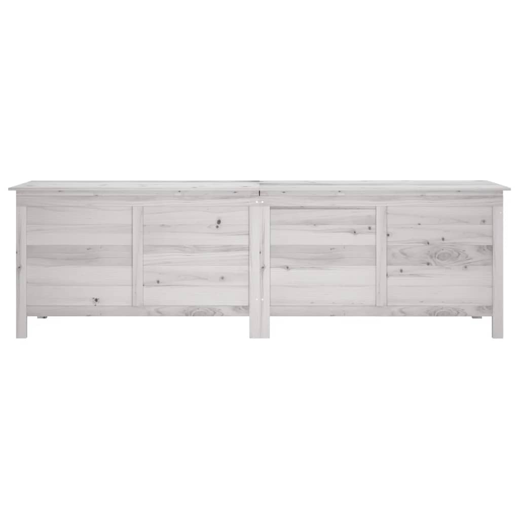 vidaXL Boîte de rangement de jardin blanc bois massif de sapin