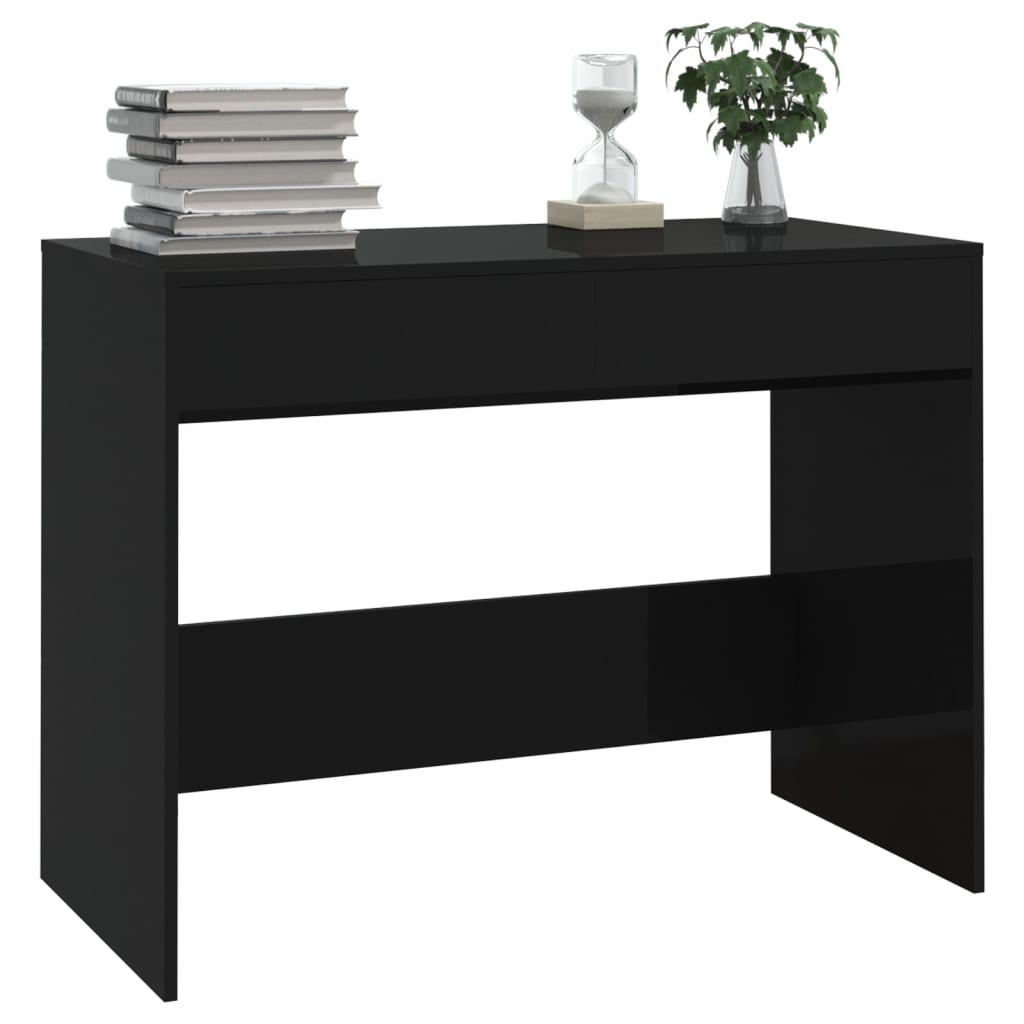 vidaXL Bureau Noir 101x50x76,5 cm Bois d'ingénierie