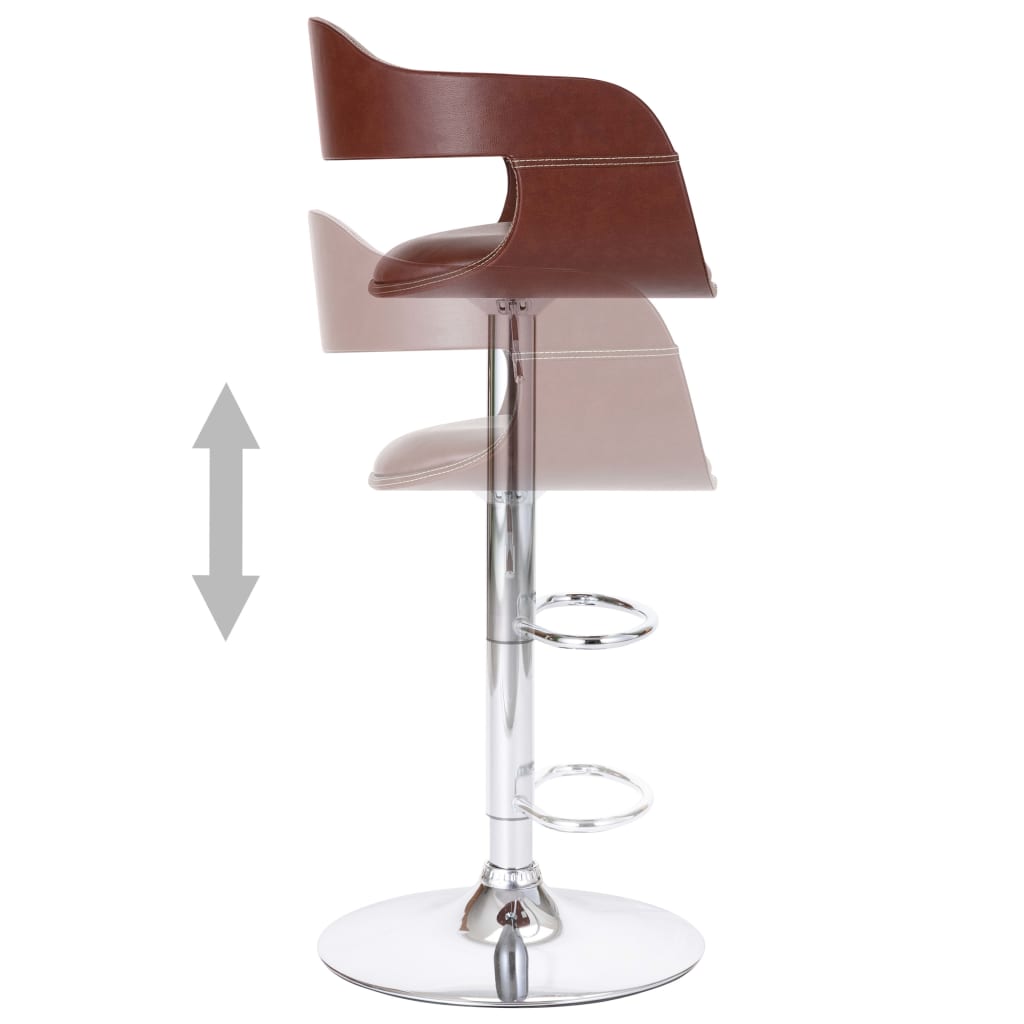 vidaXL Tabouret de bar Marron Similicuir