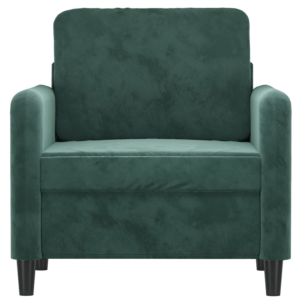 vidaXL Fauteuil Vert foncé 60 cm Velours