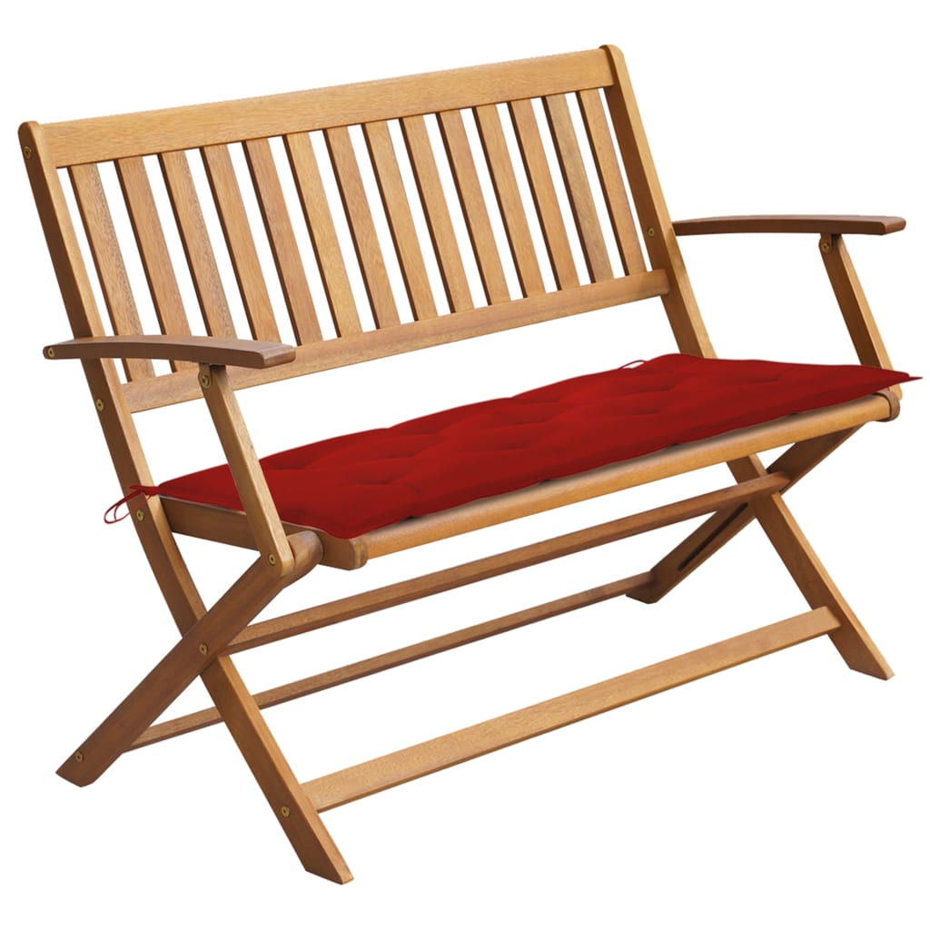 vidaXL Banc de jardin avec coussin 120 cm Bois d'acacia massif