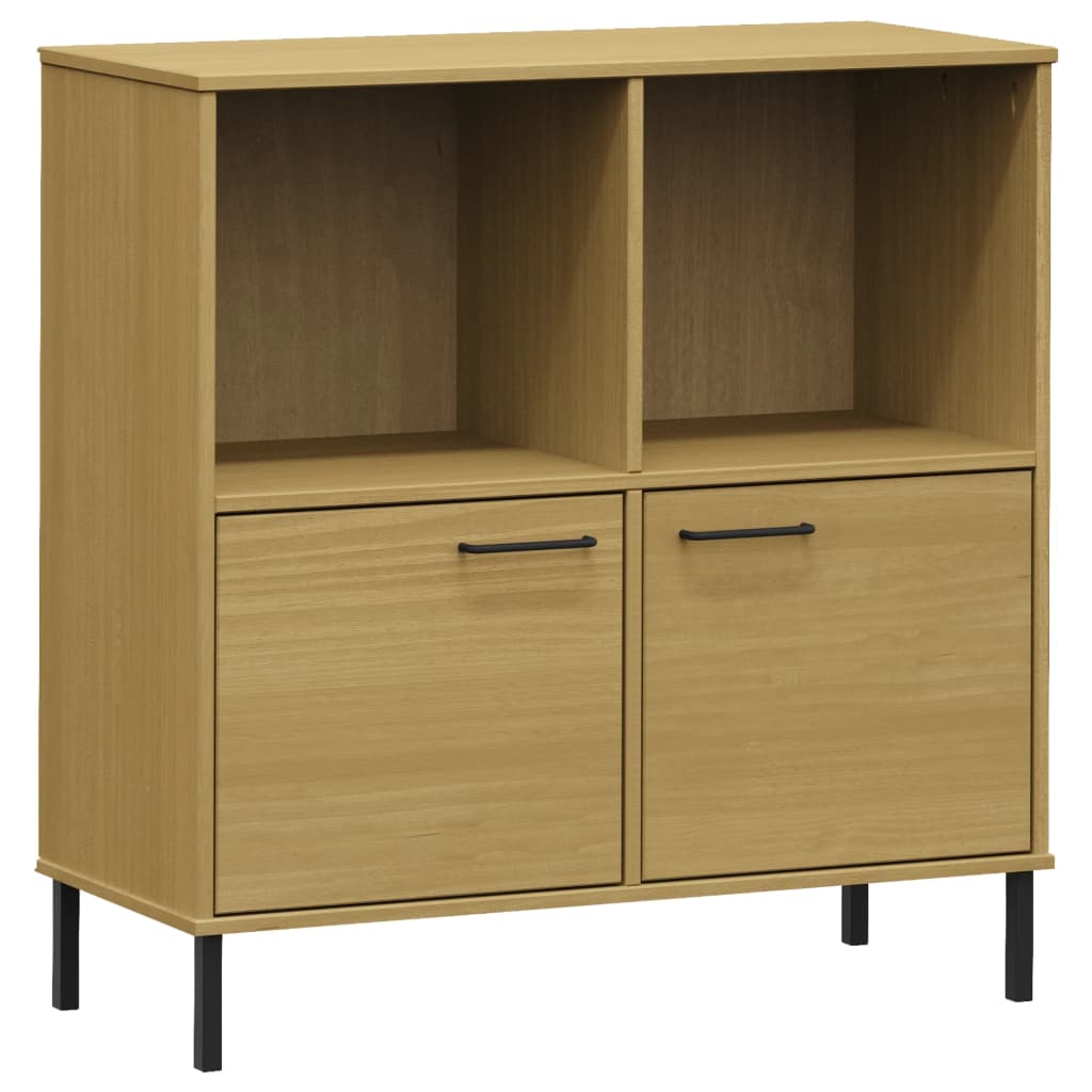 vidaXL Bibliothèque avec pieds en métal Marron 90x35x90,5 cm Bois OSLO