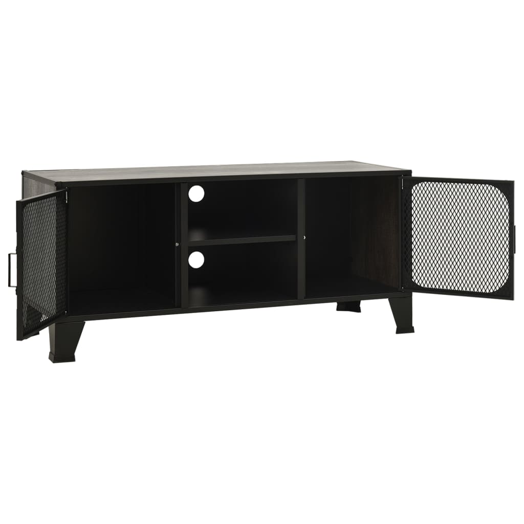 vidaXL Meuble TV Gris 105x36x47 cm Métal et MDF