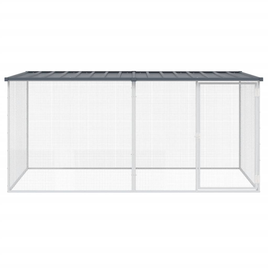 vidaXL Poulailler avec toit anthracite 203x98x90 cm acier galvanisé