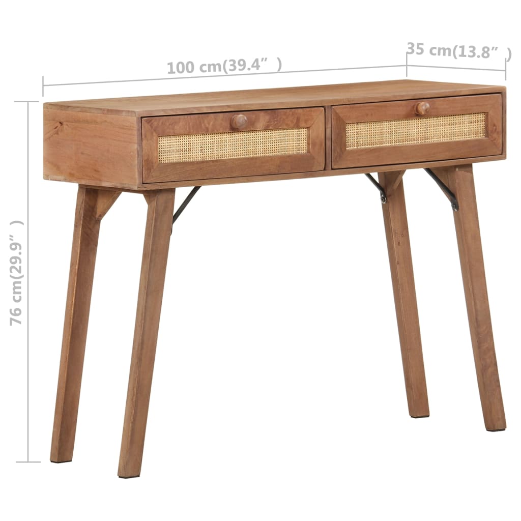 vidaXL Table console 100x35x76 cm Bois de manguier massif