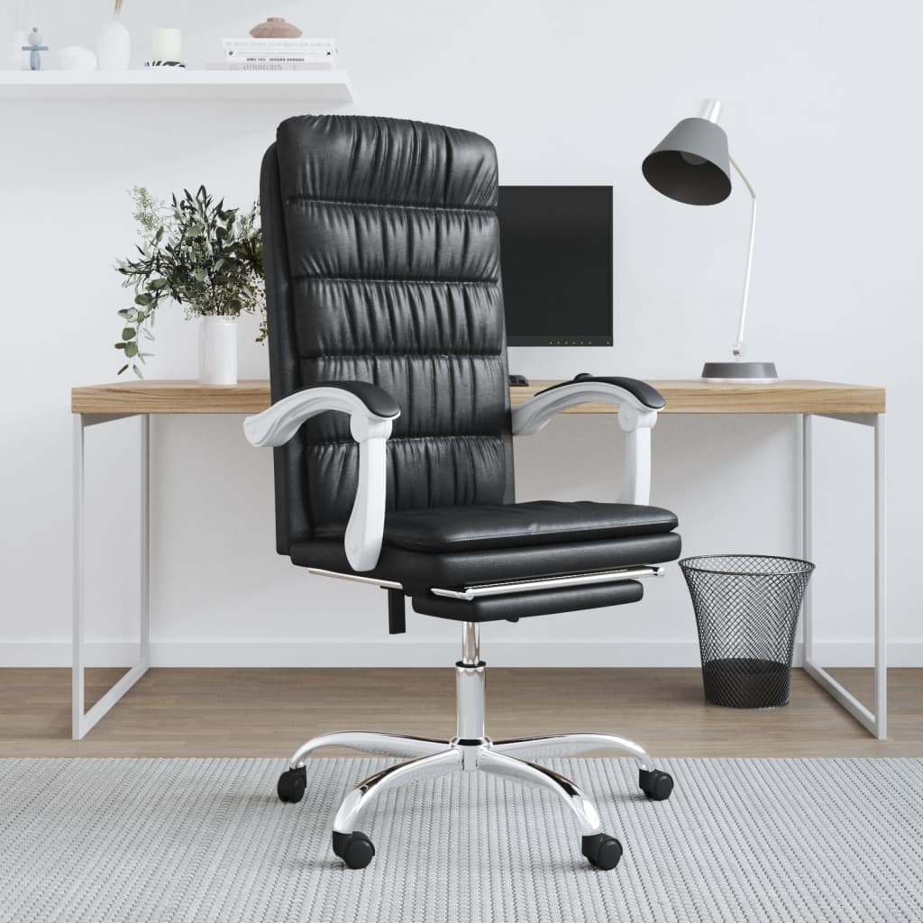 vidaXL Fauteuil inclinable de bureau Noir Similicuir