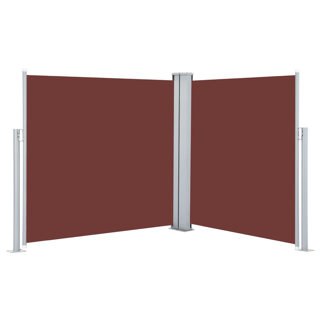 vidaXL Auvent latéral rétractable Marron 120 x 600 cm