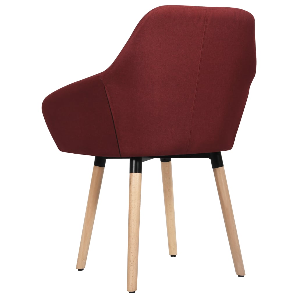 vidaXL Chaises à manger lot de 2 rouge bordeaux tissu