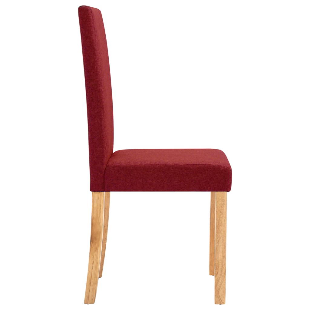 vidaXL Chaises à manger lot de 2 rouge bordeaux tissu