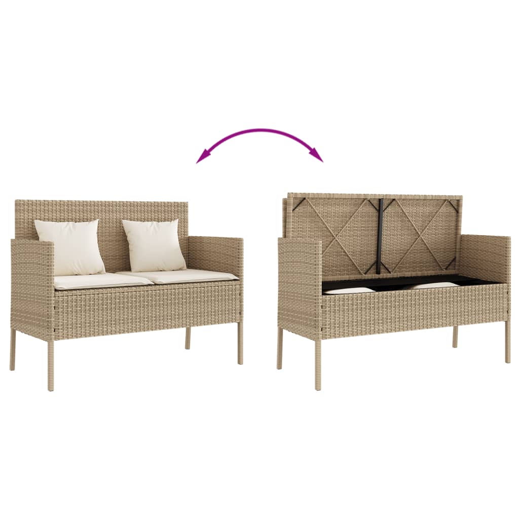 vidaXL Banc de jardin avec coussins beige résine tressée