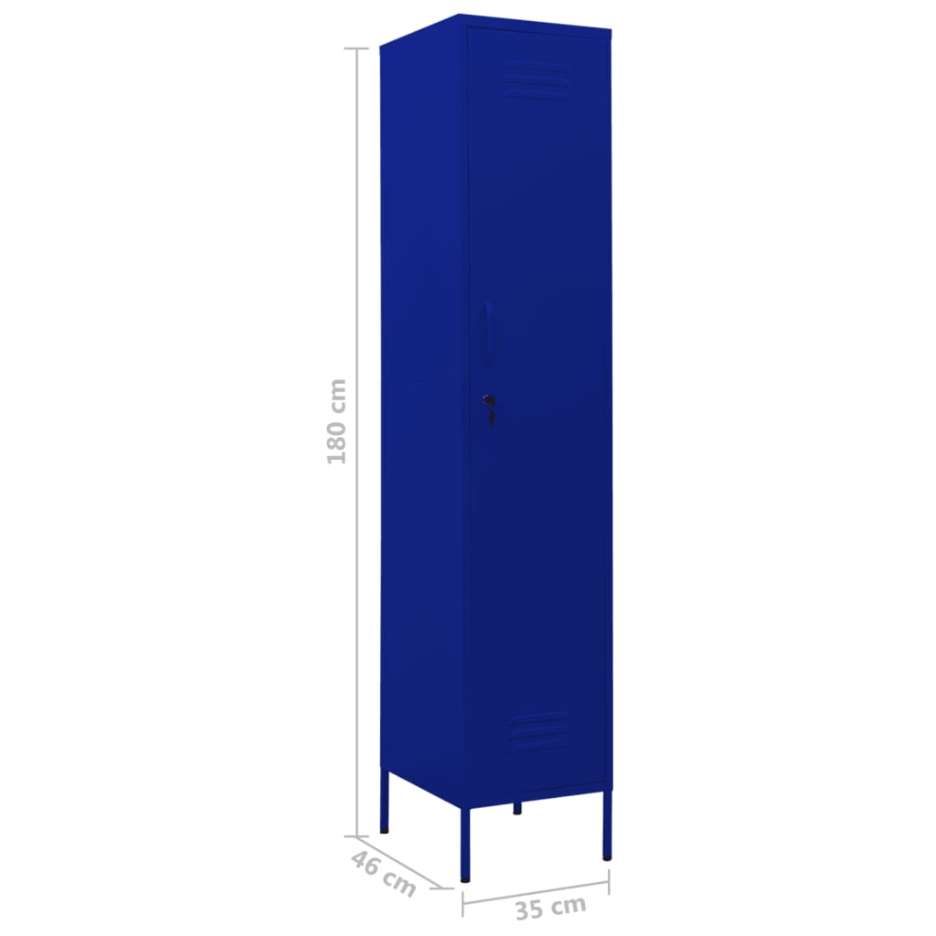 vidaXL Armoire à casiers Bleu marine 35x46x180 cm Acier