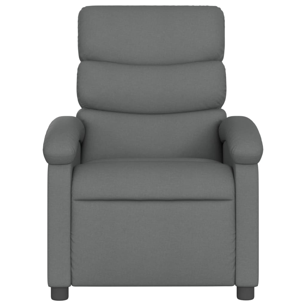 vidaXL Fauteuil inclinable de massage électrique gris foncé tissu