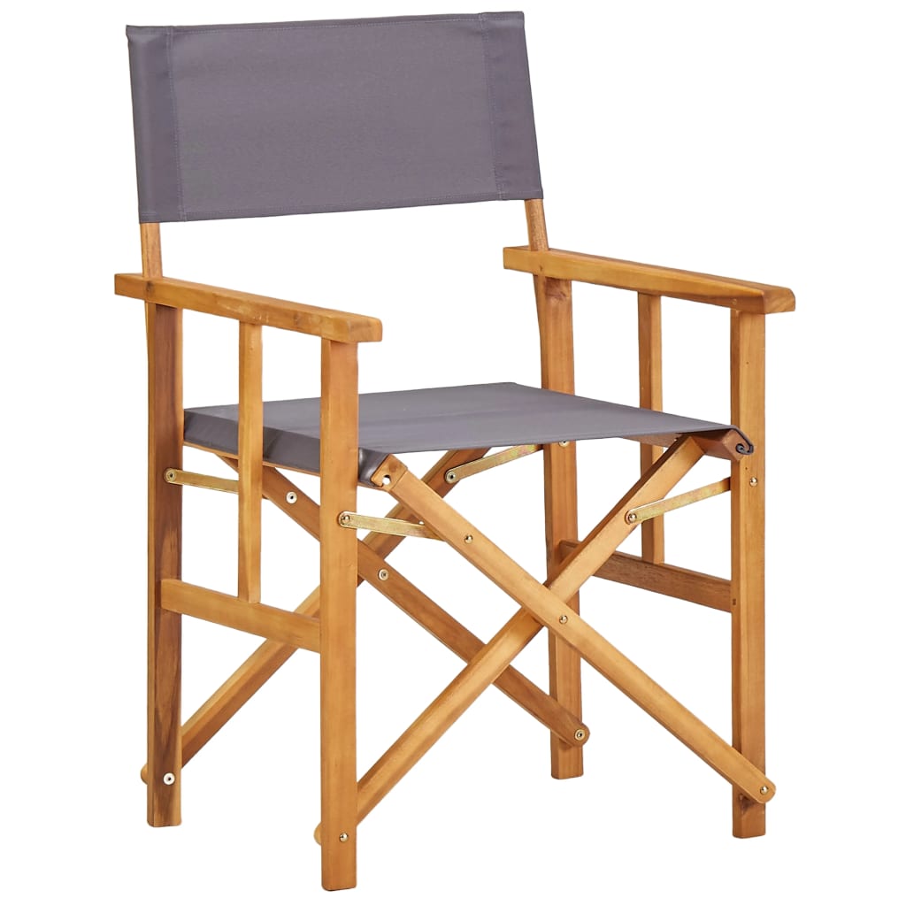 vidaXL Chaises de metteur en scène lot de 2 Bois massif d'acacia