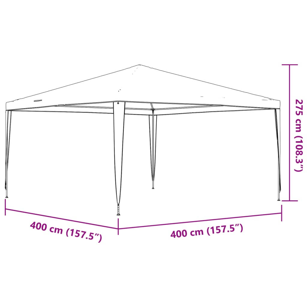 vidaXL Tente de réception professionnelle 4x4 m Anthracite 90 g/m²