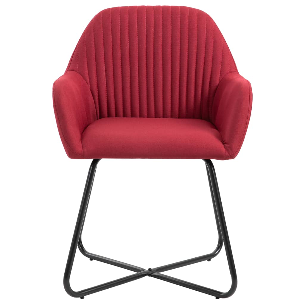 vidaXL Chaises à manger lot de 2 rouge bordeaux tissu