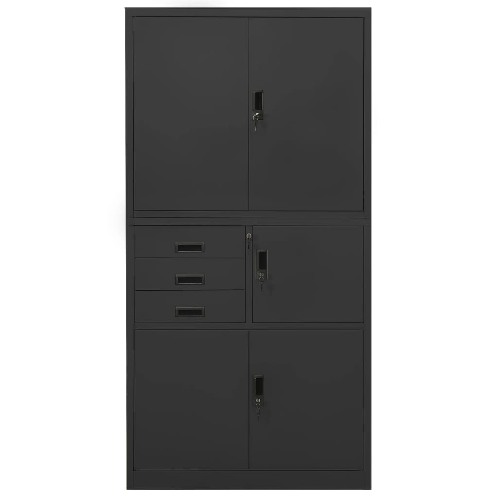 vidaXL Armoire de bureau Anthracite 90x40x180 cm Acier