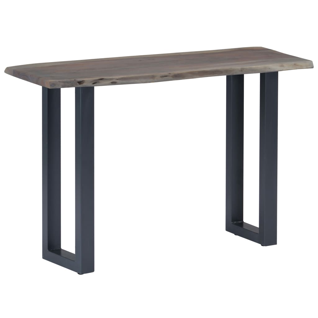 vidaXL Table console Gris 115 x 35 x 76 cm Bois d'acacia massif et fer