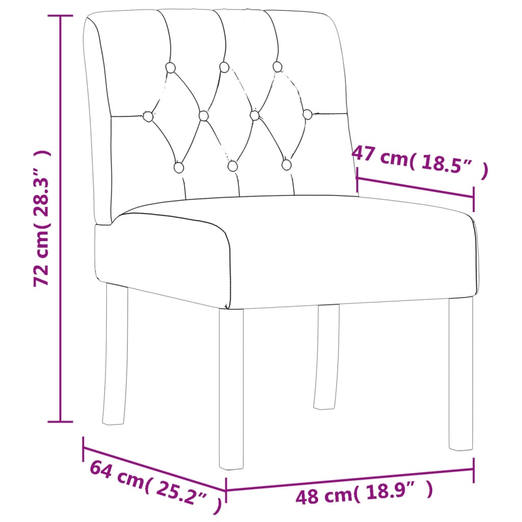 vidaXL Fauteuil sans accoudoirs lin design de boutons